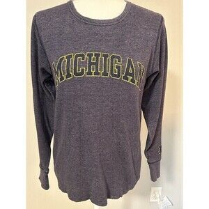 NEW AGENDA by Perrin U of Mich Waffle Knit Long Sleeve Shirt Men’s Small